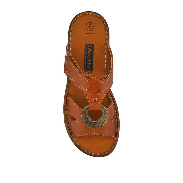 Pavers Lightweight Cushioned Leather Mules - Tan