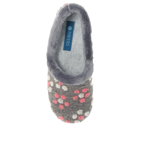 Pavers Lightweight Full Slippers - Grey