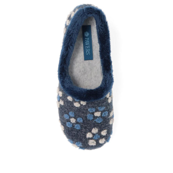 Pavers Lightweight Full Slippers - Navy