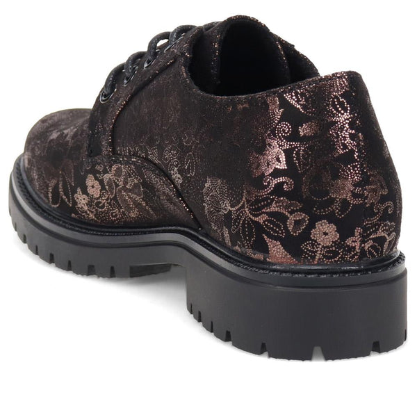 Pavers Lightweight Lace-Up Shoes - Black Floral
