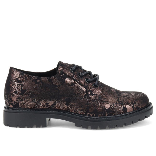 pavers Lightweight Lace-Up Shoes - Black Floral