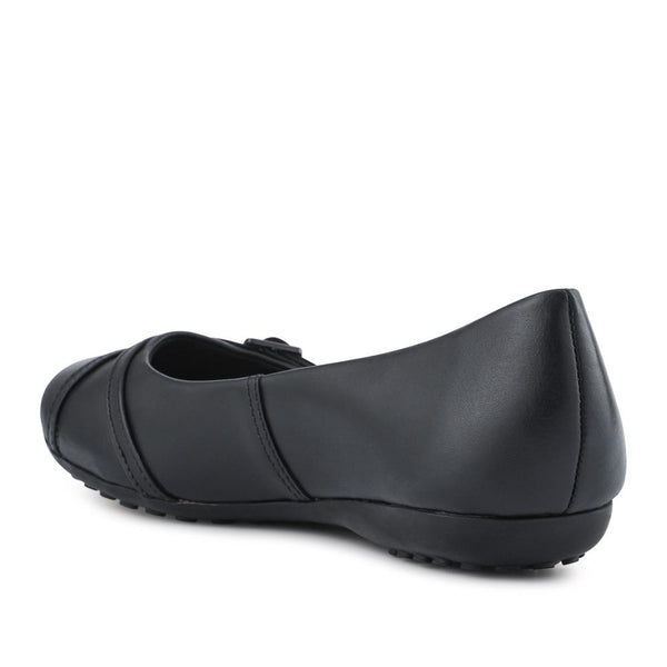 Pavers Lightweight Leather Ballet Pumps - Black