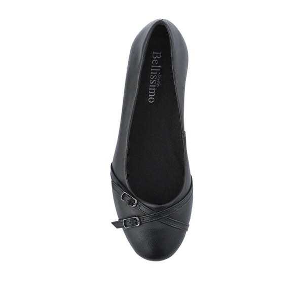 Pavers Lightweight Leather Ballet Pumps - Black