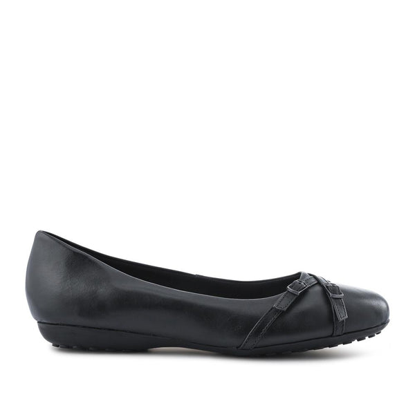 pavers Lightweight Leather Ballet Pumps - Black