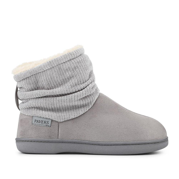 Pavers Lightweight Memory Foam Slipper Boots - Grey
