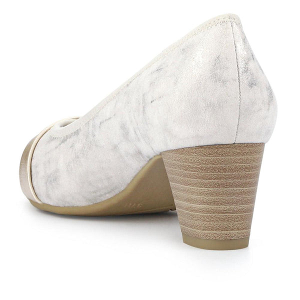 Pavers Lightweight Slip-On Court Shoes - Beige-Gold