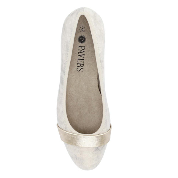 Pavers Lightweight Slip-On Court Shoes - Beige-Gold