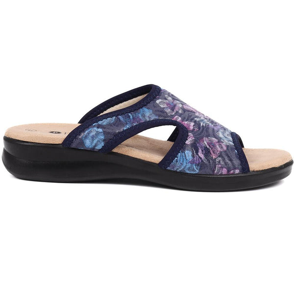 pavers Lightweight Slip-on Mules - Navy Floral