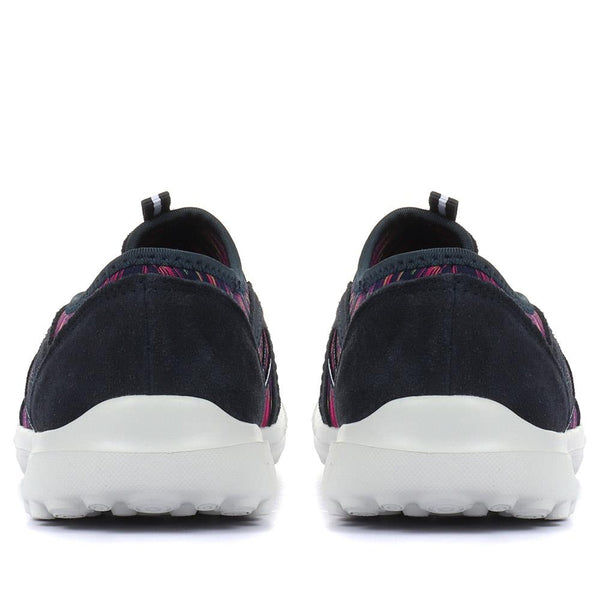 Pavers Lightweight Slip-On Trainers - Navy Multi