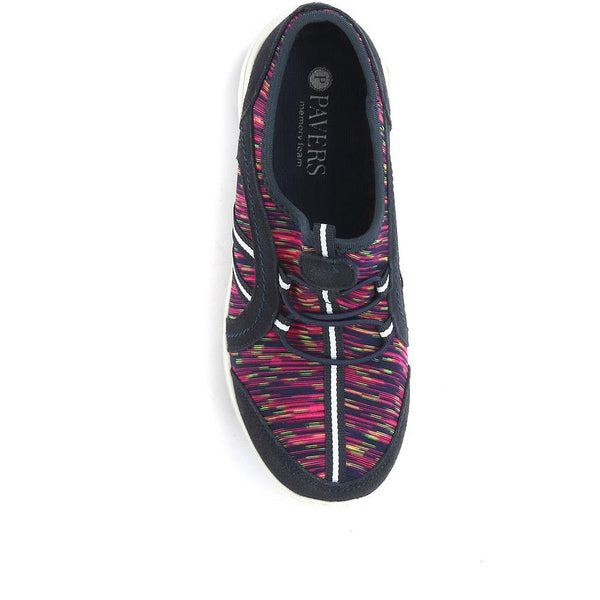 Pavers Lightweight Slip-On Trainers - Navy Multi