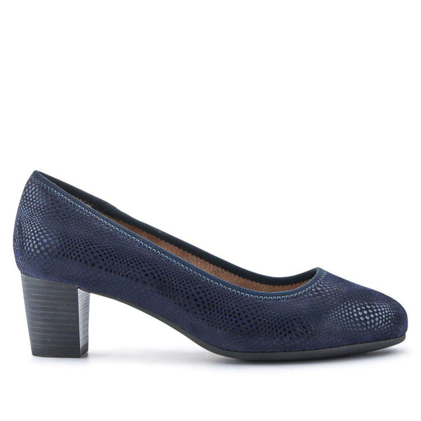 pavers Lightweight Vegan Court Shoes - Navy Shimmer