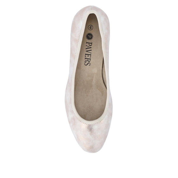 Pavers Lightweight Vegan Court Shoes - Rose Gold