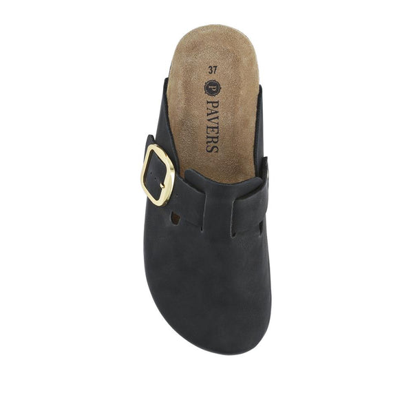 Pavers Lighweight Clogs With Leather Insock - Black