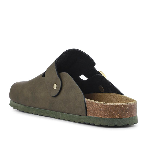 Pavers Lighweight Clogs With Leather Insock - Khaki