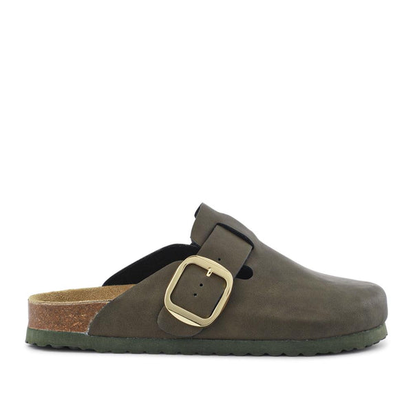 pavers Lighweight Clogs With Leather Insock - Khaki