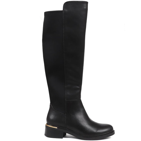 pavers Long Boots - Black