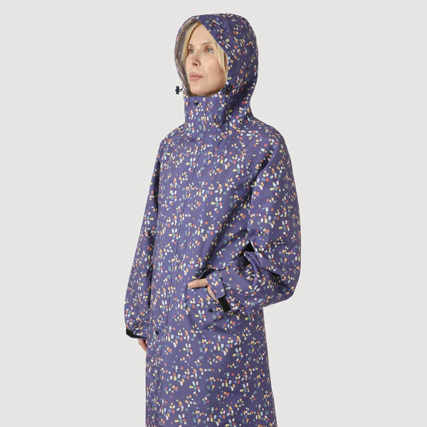 Pavers Long Rain-Proof Parka Coat - Navy Spot