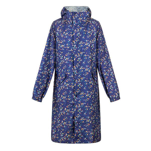 pavers Long Rain-Proof Parka Coat - Navy Spot