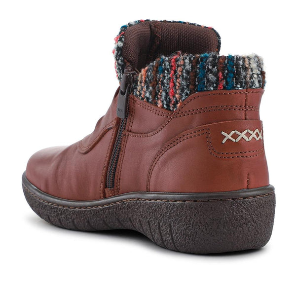 Pavers Loretta Knitted Cuff Zip-Up Boots - Tan