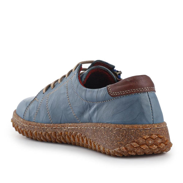 Pavers Loretta Leather Trainers - Denim
