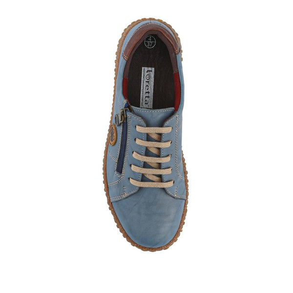Pavers Loretta Leather Trainers - Denim