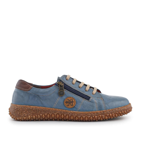 pavers Loretta Leather Trainers - Denim