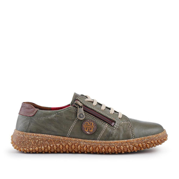 pavers Loretta Leather Trainers - Khaki