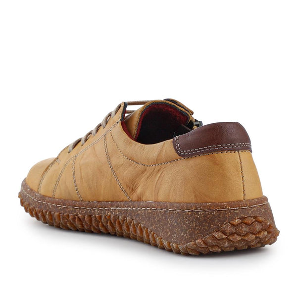 Pavers Loretta Leather Trainers - Mustard