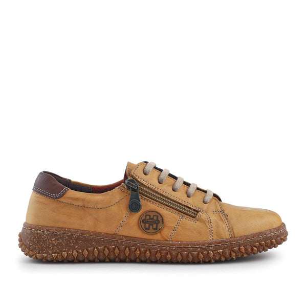 pavers Loretta Leather Trainers - Mustard