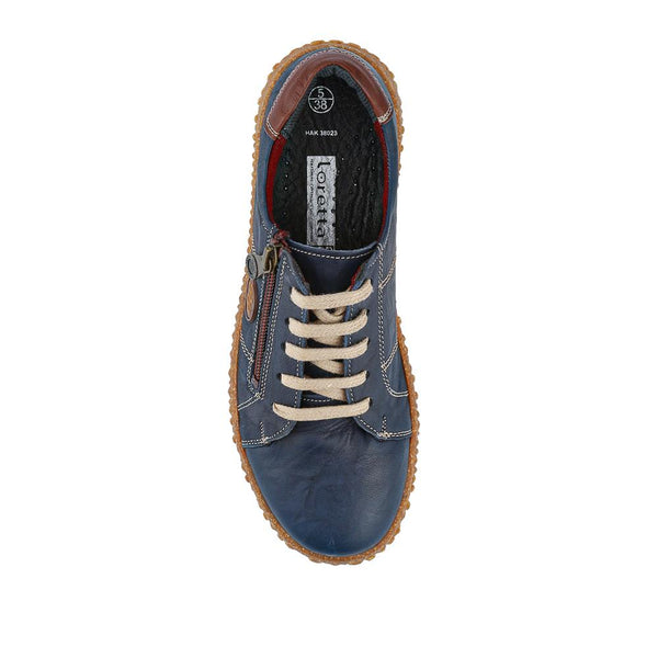 Pavers Loretta Leather Trainers - Navy