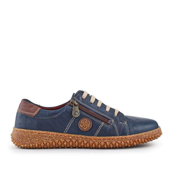 pavers Loretta Leather Trainers - Navy