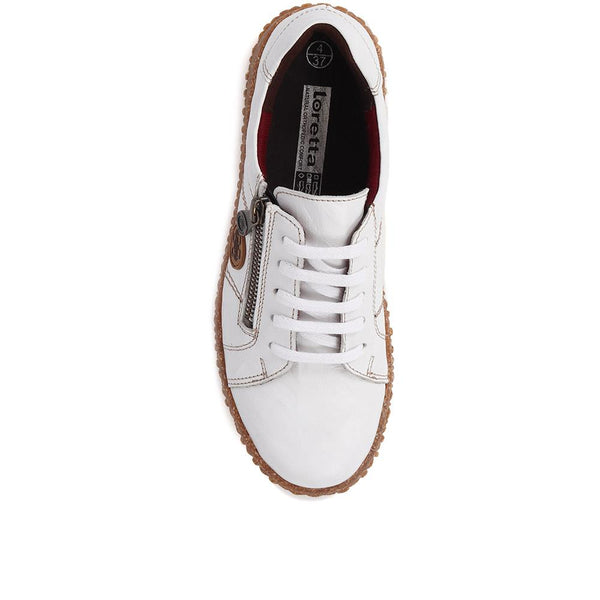 Pavers Loretta Leather Trainers - Off White