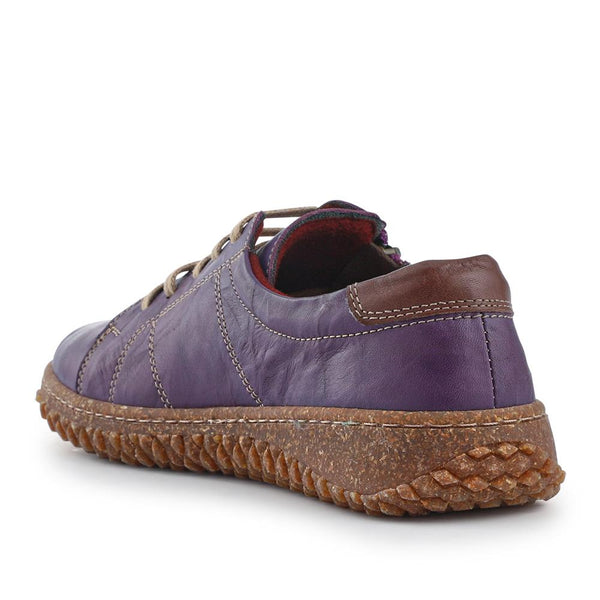 Pavers Loretta Leather Trainers - Purple