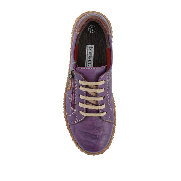 Pavers Loretta Leather Trainers - Purple