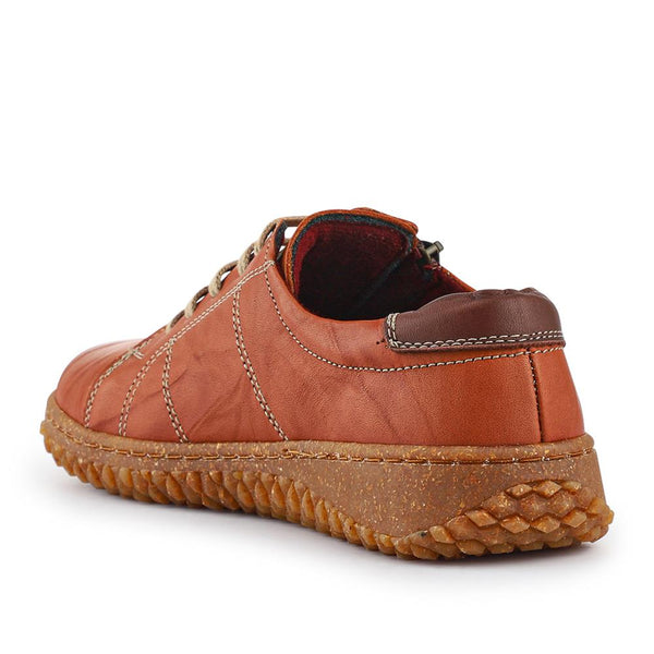 Pavers Loretta Leather Trainers - Tan