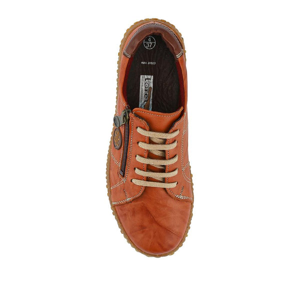Pavers Loretta Leather Trainers - Tan