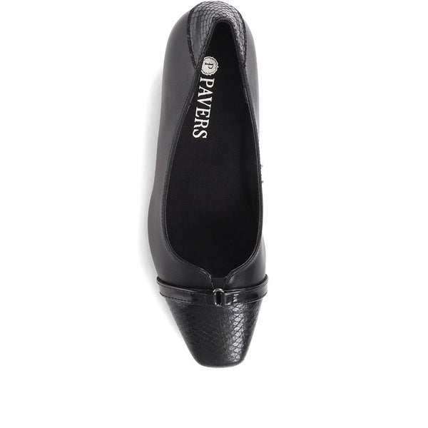 Pavers Low Heeled Court Shoes - Black