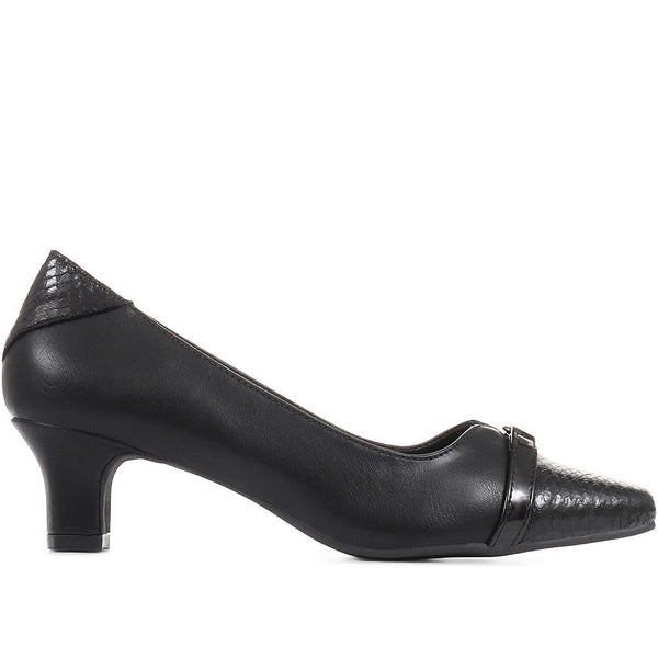 pavers Low Heeled Court Shoes - Black