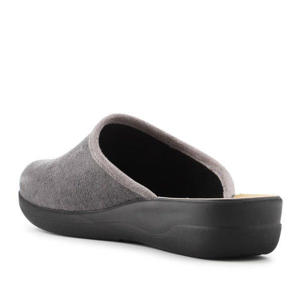 Pavers Luxury Embroidered Mule Slippers - Grey