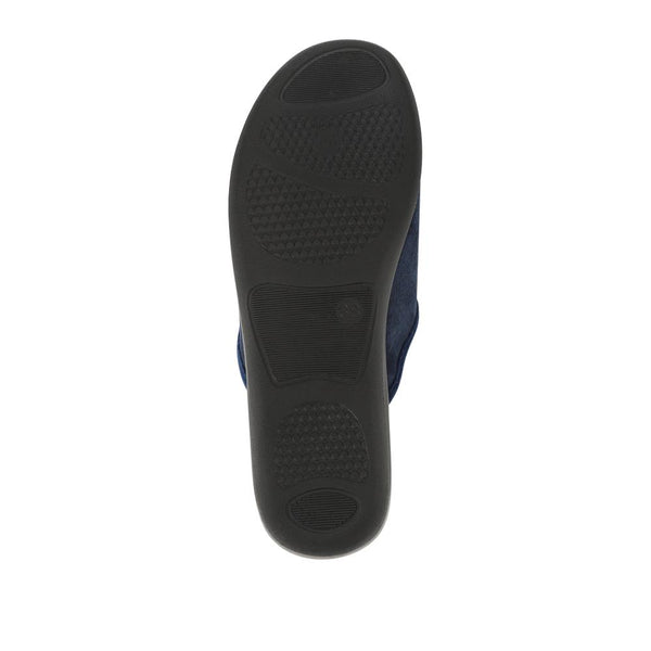 Pavers Luxury Embroidered Mule Slippers - Navy