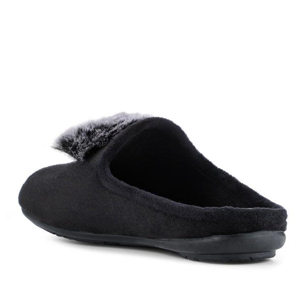Pavers Luxury PomPom Slippers - Black