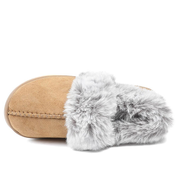 Pavers Luxury Velour Cushioned Slippers - Chestnut