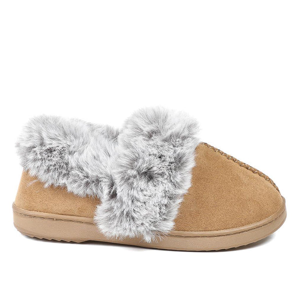 pavers Luxury Velour Cushioned Slippers - Chestnut