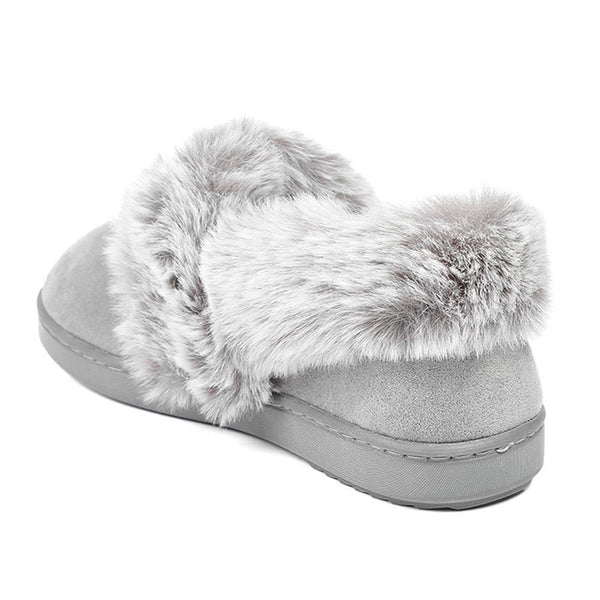 Pavers Luxury Velour Cushioned Slippers - Grey