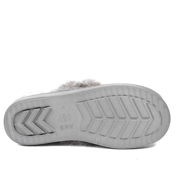 Pavers Luxury Velour Cushioned Slippers - Grey