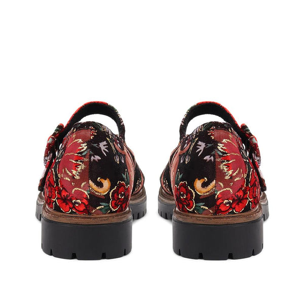 Pavers Mary Janes - Black Floral