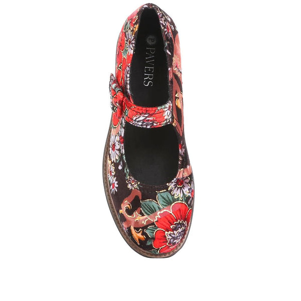 Pavers Mary Janes - Black Floral