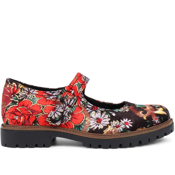 pavers Mary Janes - Black Floral
