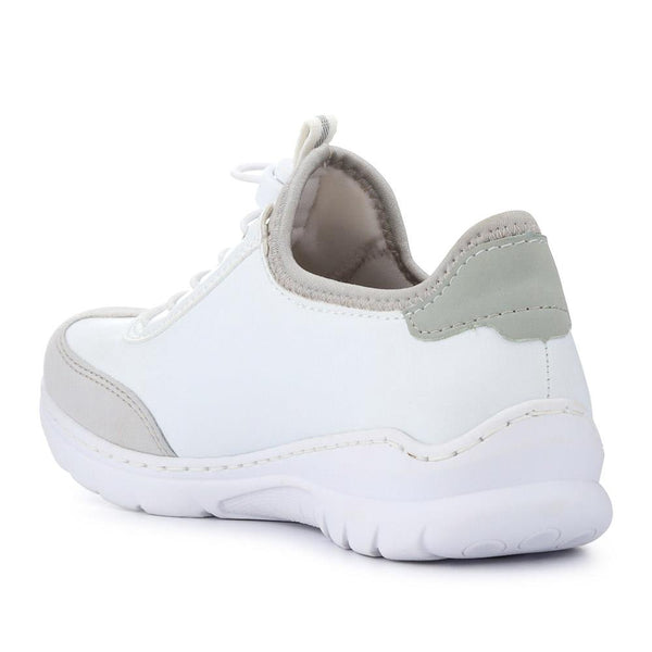 Pavers Memory Foam Lace-Up Trainers - White Multi