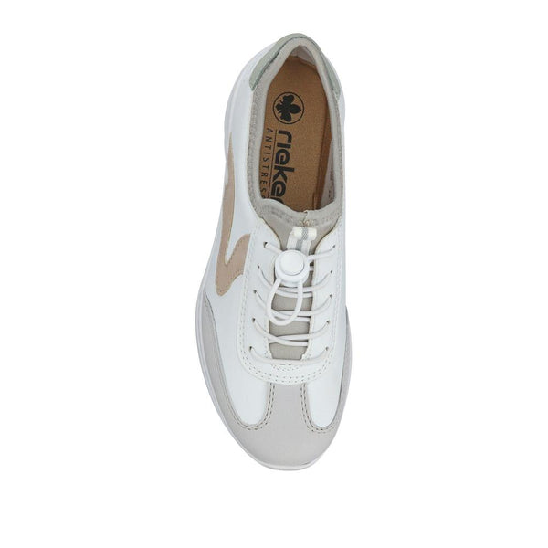 Pavers Memory Foam Lace-Up Trainers - White Multi